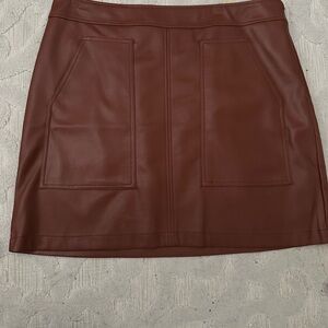 Loft Brown pleather Skirt